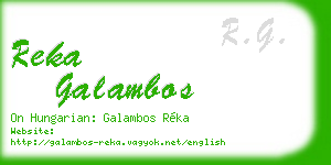 reka galambos business card